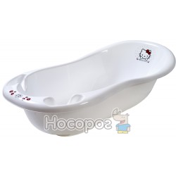 Maltex. 3554. Ванночка "Hello kitty" 100 см з пробкою і нековз килим- білий