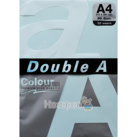 Бумага офисная цветная Double A А4 голубой Р50