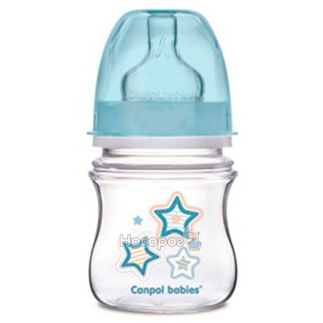 Пляшка з широким отвором антиколікова EasyStart-Newborn baby 120 мл сині зірки 35/216