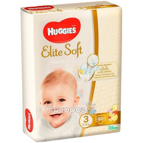 Подгузник для детей Huggies Elite Soft 3 (5-9кг) 80шт