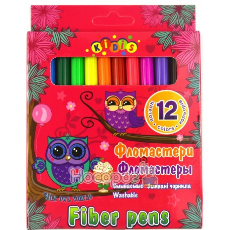 Фломастери Kidis The owl world 12 кольорів 7800