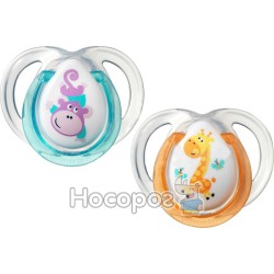 Ортодонтическая пустышка Tommee Tippee 0-6 месяцев Веселые друзья (2 шт.)