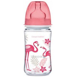 Бутылка Canpol babies EasyStart с широким отверстием антиколикова PP - Jungle 240 мл коралловая