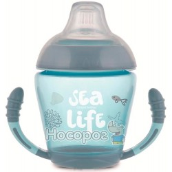 Кружка непроливайка Canpol babies с мягким силиконовым носиком 230 мл Sea Life - серая