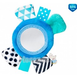 Іграшка плюшева Canpol babies на руку з дзеркалом 0+ Zig Zag синя
