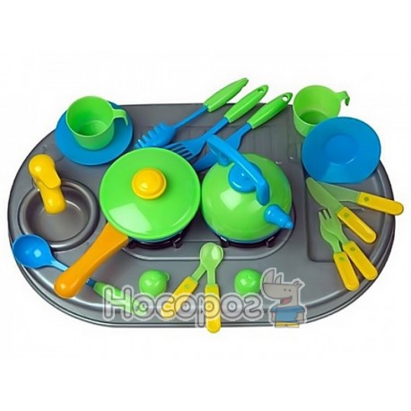 Набор Плита с мойкой и посудой Kinderway 04-411
