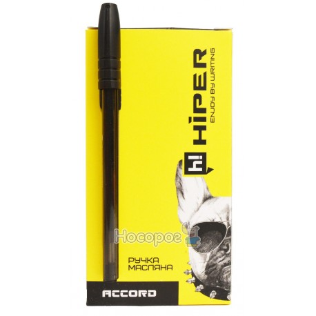 Ручка масляна Hiper Accord HO-500 черная
