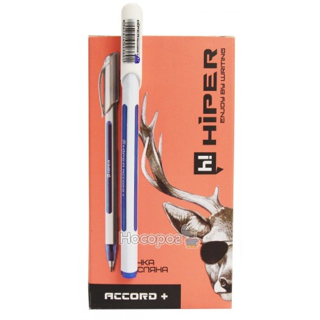 Ручка масляна Hiper Accord+ HO-550 трехгранная