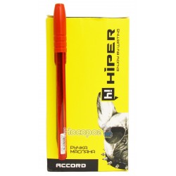 Ручка масляна Hiper Accord HO-500 червона