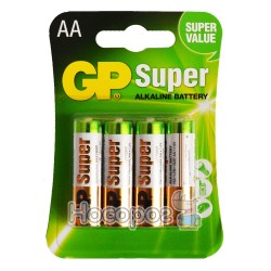 Батарейки пальчик щелочная АА GP 15 AMB-2U4 Super alkaline battery