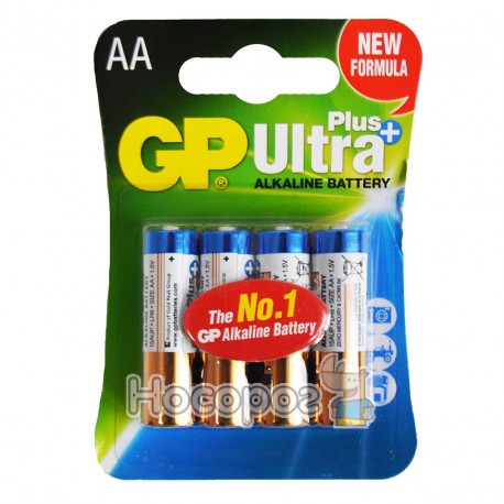 Батарейки пальчик лужна АА GP Ultra Plus+ 15AUPMB-2U4 