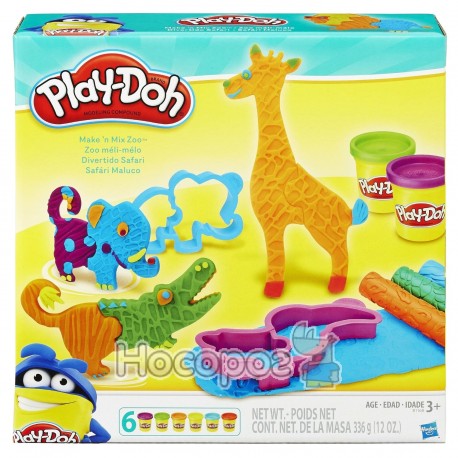 Пластилін Play-Doh Hasbro в наборі Make'nMixZoo B1168