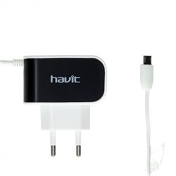 USB Зарядка Havit HV-UC215 з кабелем Micro-USB 1 м, чорний (80шт / ящ)