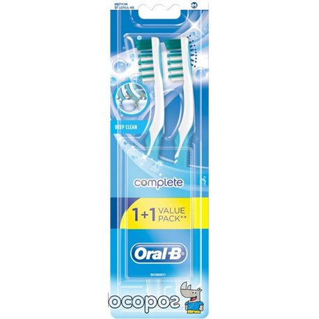 Набор зубных щеток Oral-B 1+1 Комплекс Глубокая чистка средней жесткости (3014260022617)