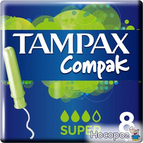 Тампоны Tampax Compak Super Single c аппликатором 8 шт (4015400219651)