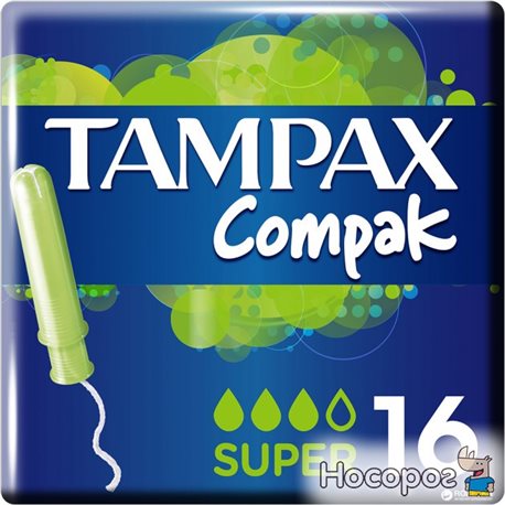 Тампони Tampax Compak super з аплікатором 16 шт (4015400219712)