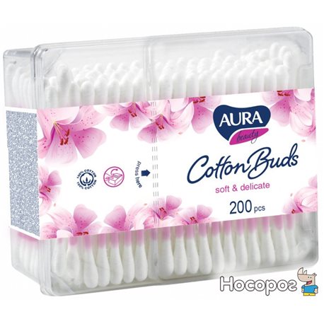 Ватяні палички Cotton Club Aura Beauty Soft & delicate 200 шт (4751023299303)