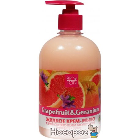 Рідке крем-мило Bioton Cosmetics Грейпфрут і Герань із зволожуючим молочком 500 мл (4820026144405)