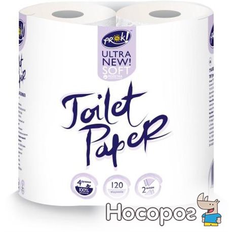 Туалетний папір PrOK двошаровий 4 шт Біла (4820159844531)