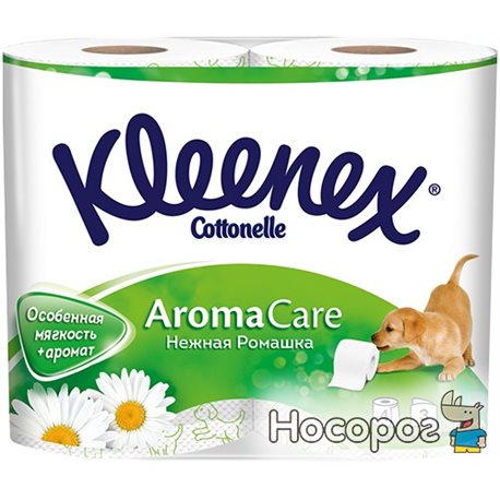 Туалетний папір Kleenex Cottonelle Aroma Care Ромашка 140 відривів 3 шари 4 рулони (5029053541600)