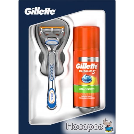 Подарунковий Набір Gillette Fusion5 (7702018478804) Бритва Gillette Fusion5 + Гель для гоління Gillette Fusion5 для надчутливої 