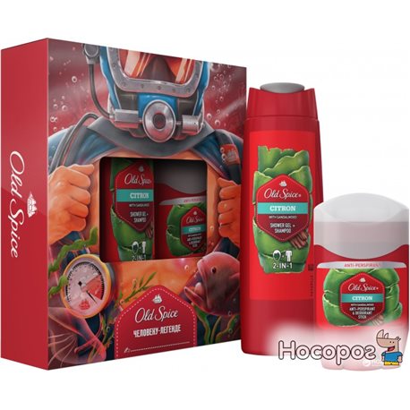 Подарочный набор Old Spice Citron (8001090070982) Твердый дезодорант-антиперспирант 50 мл + гель для душа 250 мл