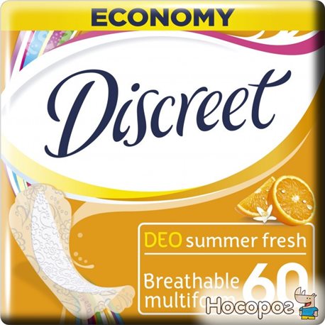 Ежедневные гигиенические прокладки Discreet Summer Fresh 60 шт (4015400341598_8001090162236)