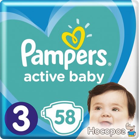 Подгузники Pampers Active Baby Размер 3 (6-10 кг) 58 шт (8001090949707)