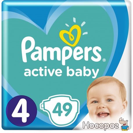 Подгузники Pampers Active Baby Размер 4 (9-14 кг) 49 шт (8001090949851)