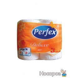 Туалетная бумага Perfex Deluxe 4 шт персик 3 слоя (8600101745101)