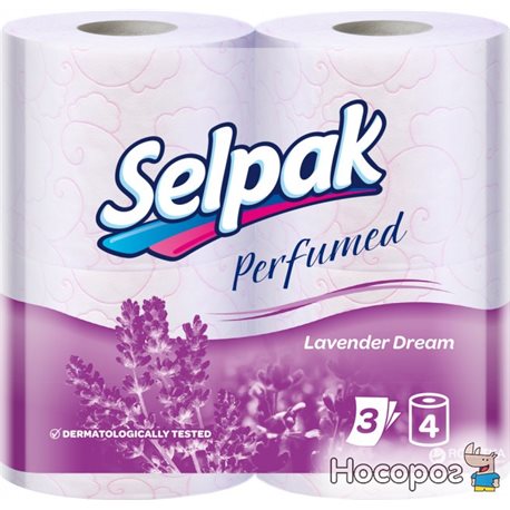 Туалетний папір Selpak Perfumed з ароматом Лаванда 4 рулони (32263100_8690530045583)