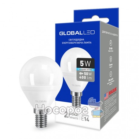 Лампа светодиодная 1-GBL-144 G45 F 5W 4100K 220V E14 AP яркий свет
