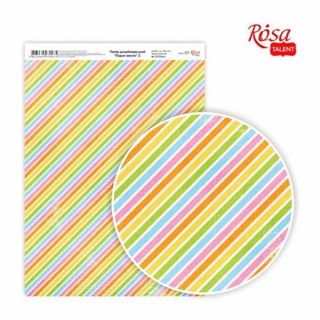 Дизайнерський папір одностороння "Подих весни" 2, 21х29,7 см, 250 г / м2, ROSA TALENT