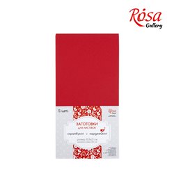 Набір заготовок для листівок 5шт, 10,5х21см, №9, червоний, 220г / м2, ROSA TALENT
