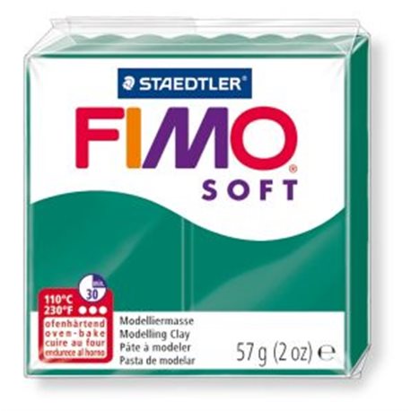 Пластика Soft, Смарагдовая зеленая, 57г, Fimo