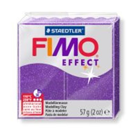 Пластика Effect, Фиолетовая с блестками, 57г, Fimo