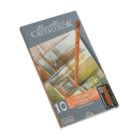 Набор художественных карандашей для эскизов ARTINO, 10 шт., метал. коробка, Cretacolor