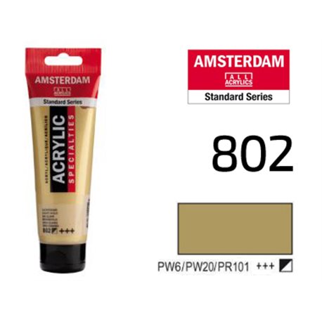Краска акриловая AMSTERDAM, (802) Золотой светлый,20 мл, Royal Talens