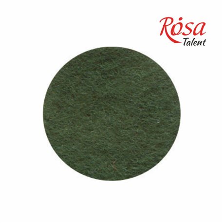 Фетр листовой (полиэстер), 21,5х28 см, Оливковый темный, 180г/м2, ROSA TALENT