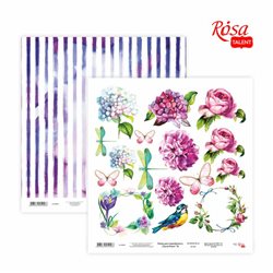 Бумага для скрапбукинга „Floral Poem“ 19, двусторонняя, 30,48х30,48см, 200г/м2, ROSA TALENT