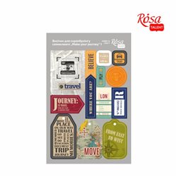 Висікання для скрапбукінгу, самоклеючі "Make your journey" 1, картон, 12,8х20см, ROSA TALENT