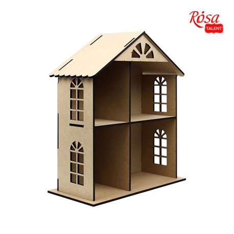 Кукольный домик двухэтажный, МДФ, 49х41х20см, ROSA TALENT