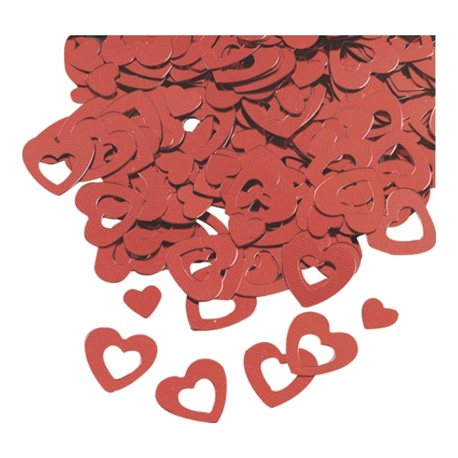 Набор декоративных сердечек с отверстием, Красный, 0,5-1см, 20г, Knorr Prandell