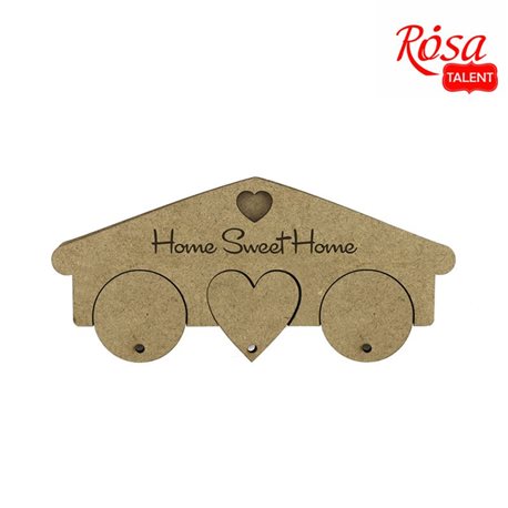 Ключница „Home Sweet Home“, 3 брелка, МДФ, 19,5х1,2х8,7 см, ROSA TALENT