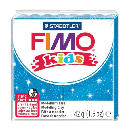 Пластика Fimo kids, Голубая с блестками, 42г, Fimo