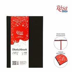 Блокнот A5 (14,8*21см), 100г/м, 96л., черный, ROSA Studio