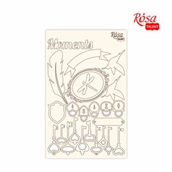 Чіпборд для скрапбукінгу "Floral Poem" 2, білий картон, 12,8х20см, ROSA TALENT