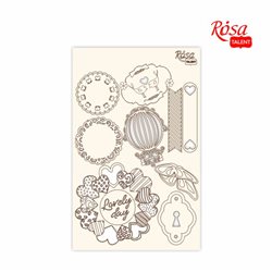 Чіпборд для скрапбукінгу "Floral Poem" 4, білий картон, 12,8х20см, ROSA TALENT