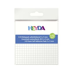 Клеящие квадратики 3-D, двусторонние, 5х5х1 мм, 361 шт, Heyda