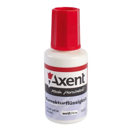 Корректирующая жидкость с кисточкой Axent, 20 мл